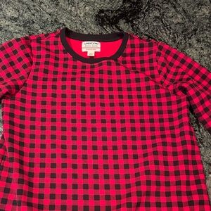 Lands' End Red and Black Checkered Shirt